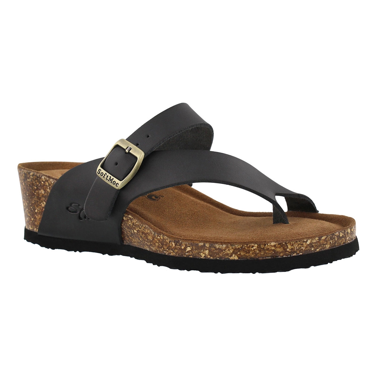 Women's AMBER 5 black memory foam wedge sandals