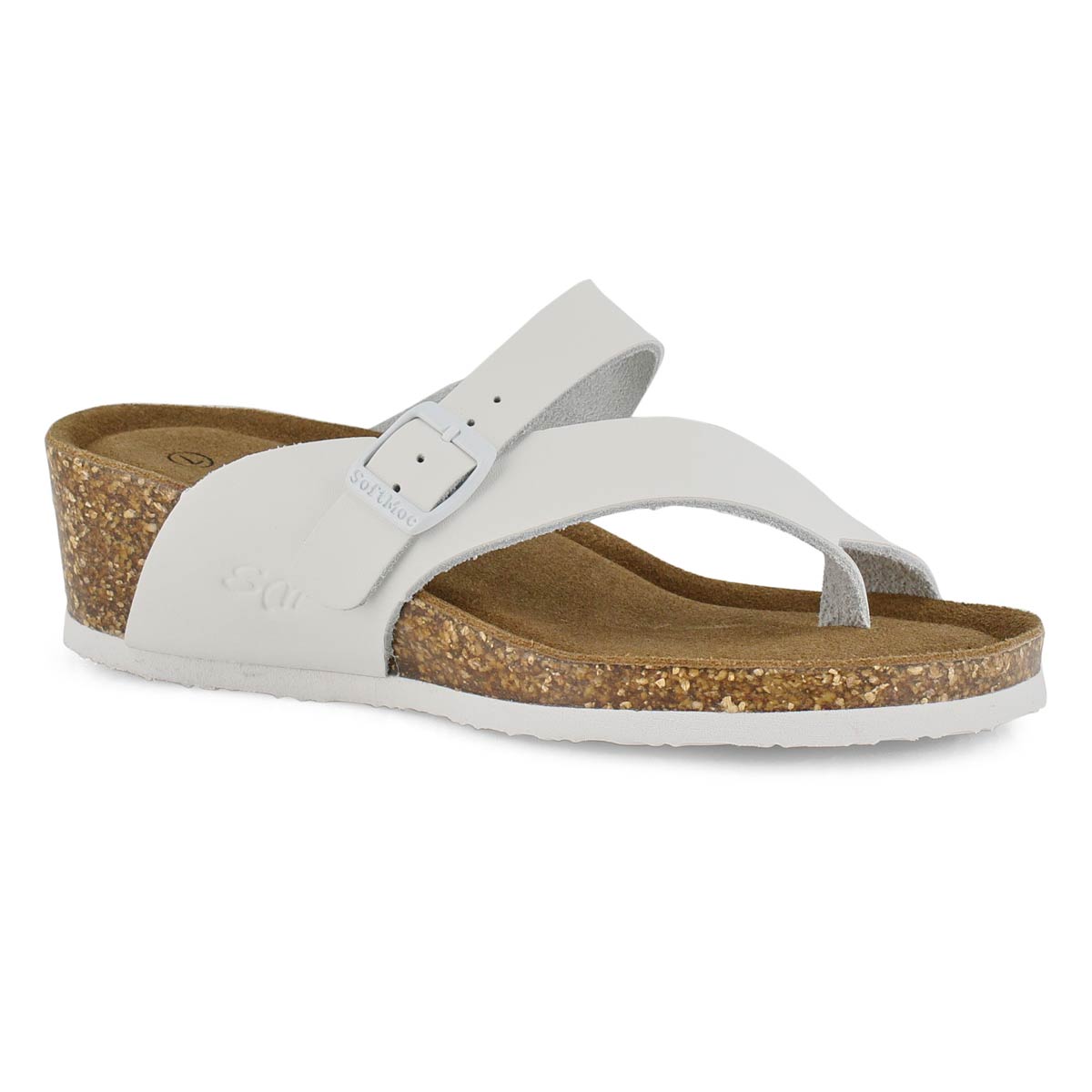 Lds Andrea5 white memory foam wdg sandal