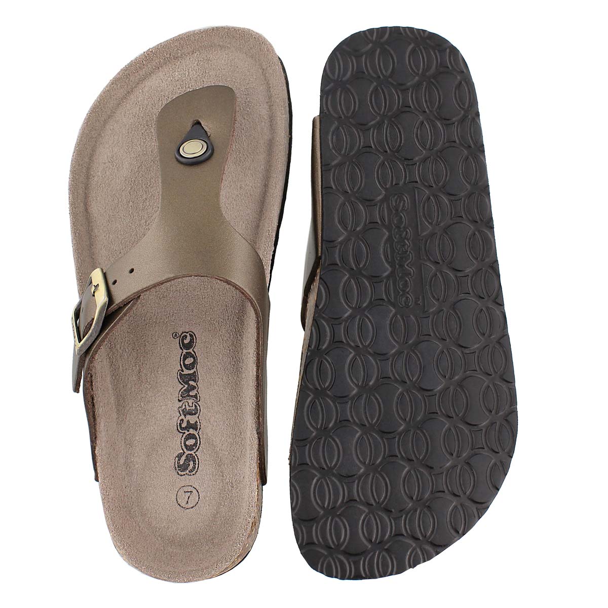 Lds Angy 4 gold memory foam sandal