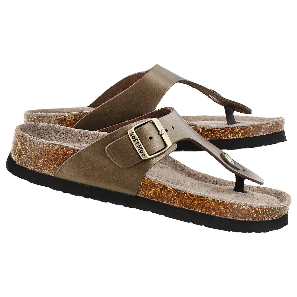 Lds Angy 4 gold memory foam sandal