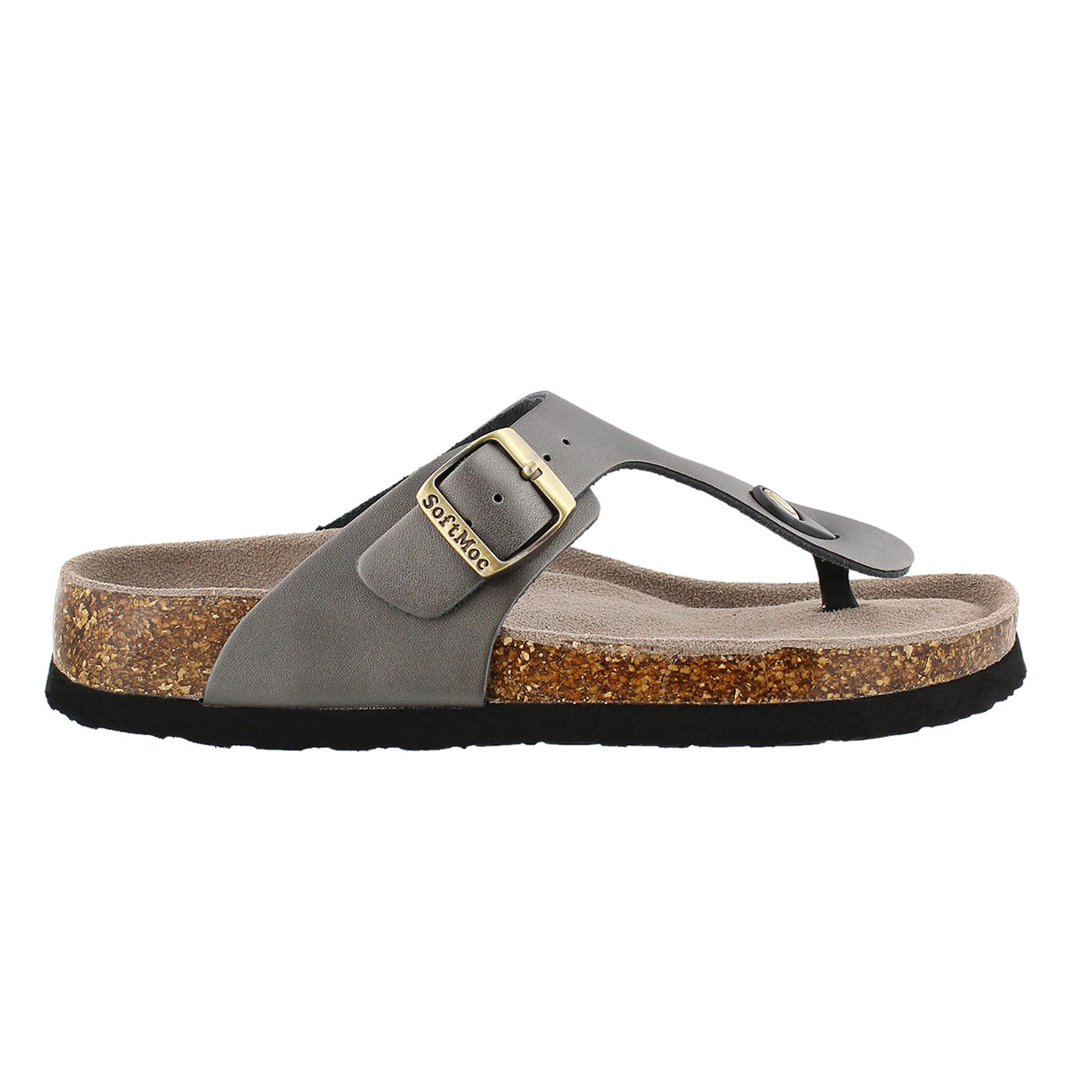 Lds Angy 4 pewter memory foam sandal