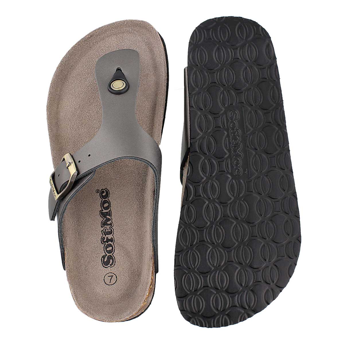 Lds Angy 4 pewter memory foam sandal
