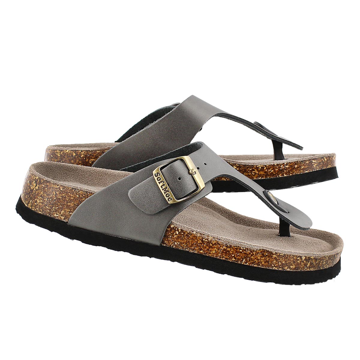 Lds Angy 4 pewter memory foam sandal