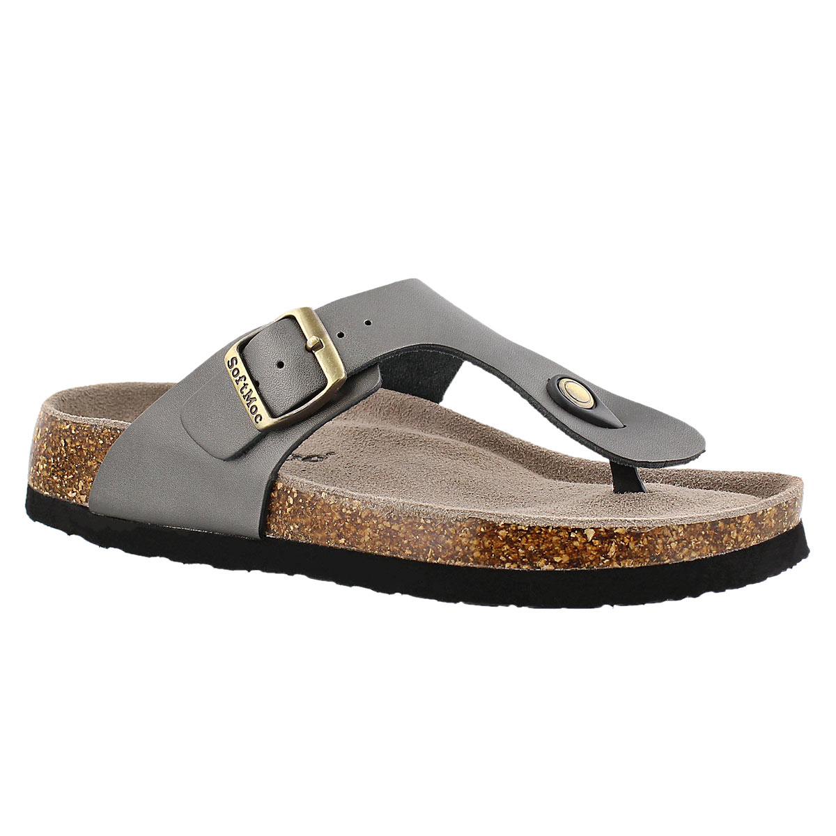 Lds Angy 4 pewter memory foam sandal
