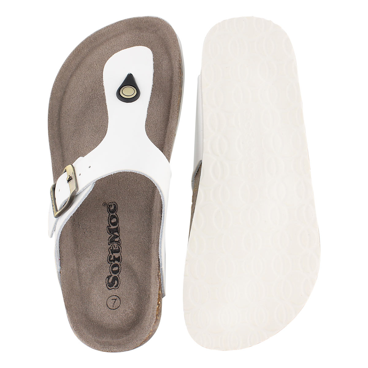 Lds Angy 4 wht memory foam thong sandal