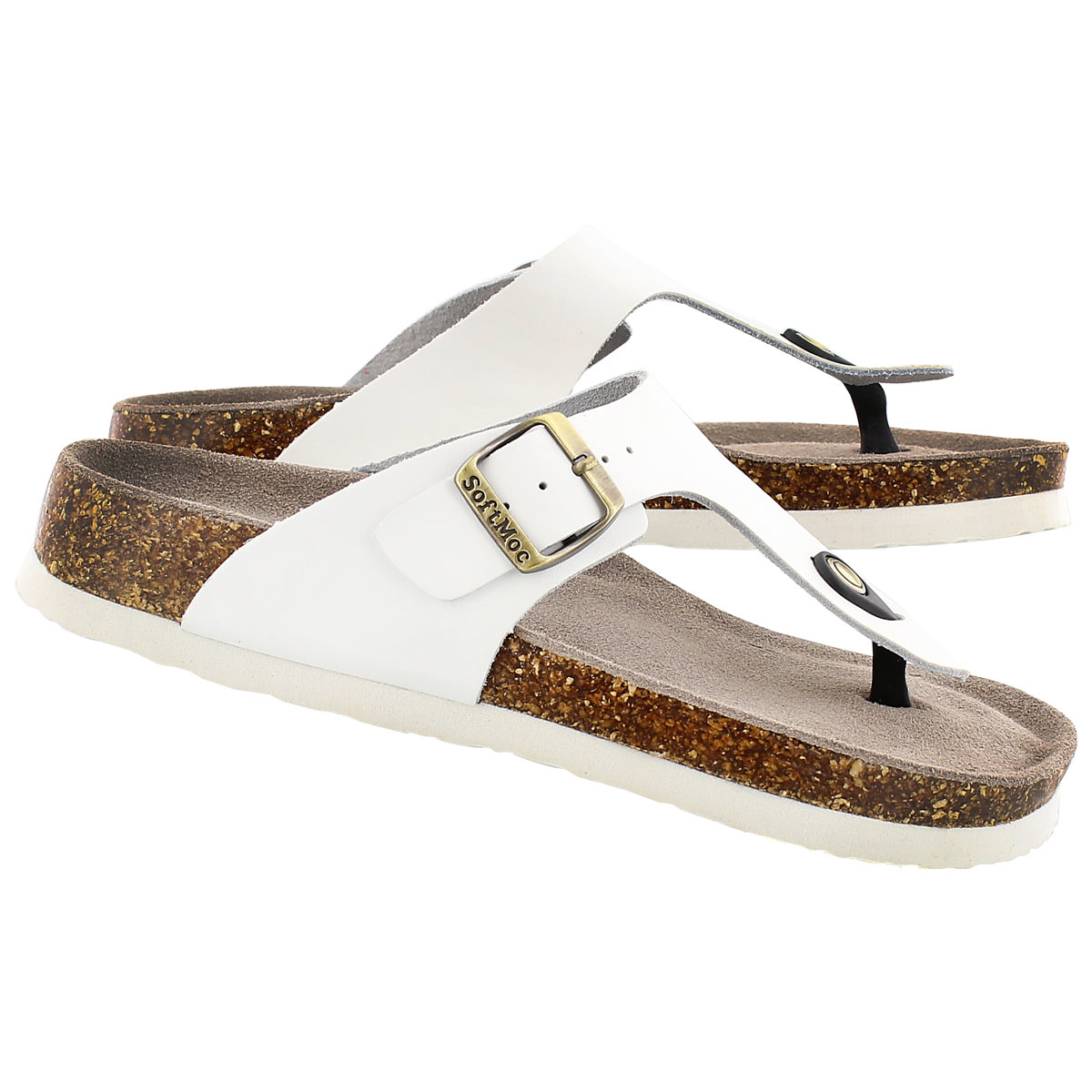 Lds Angy 4 wht memory foam thong sandal