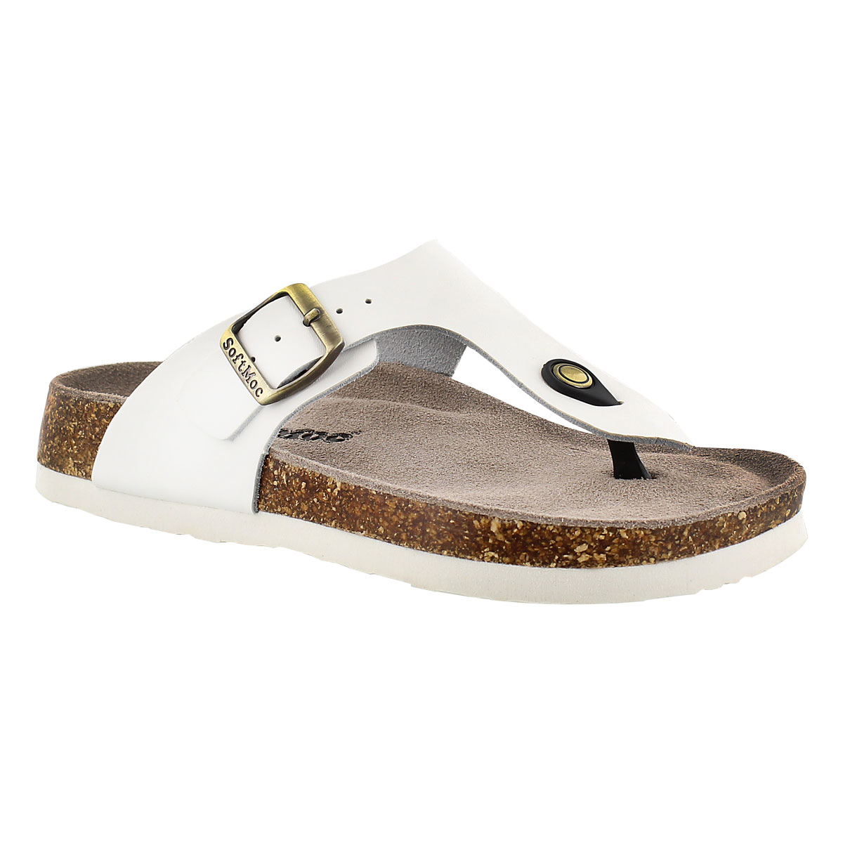 Lds Angy 4 wht memory foam thong sandal