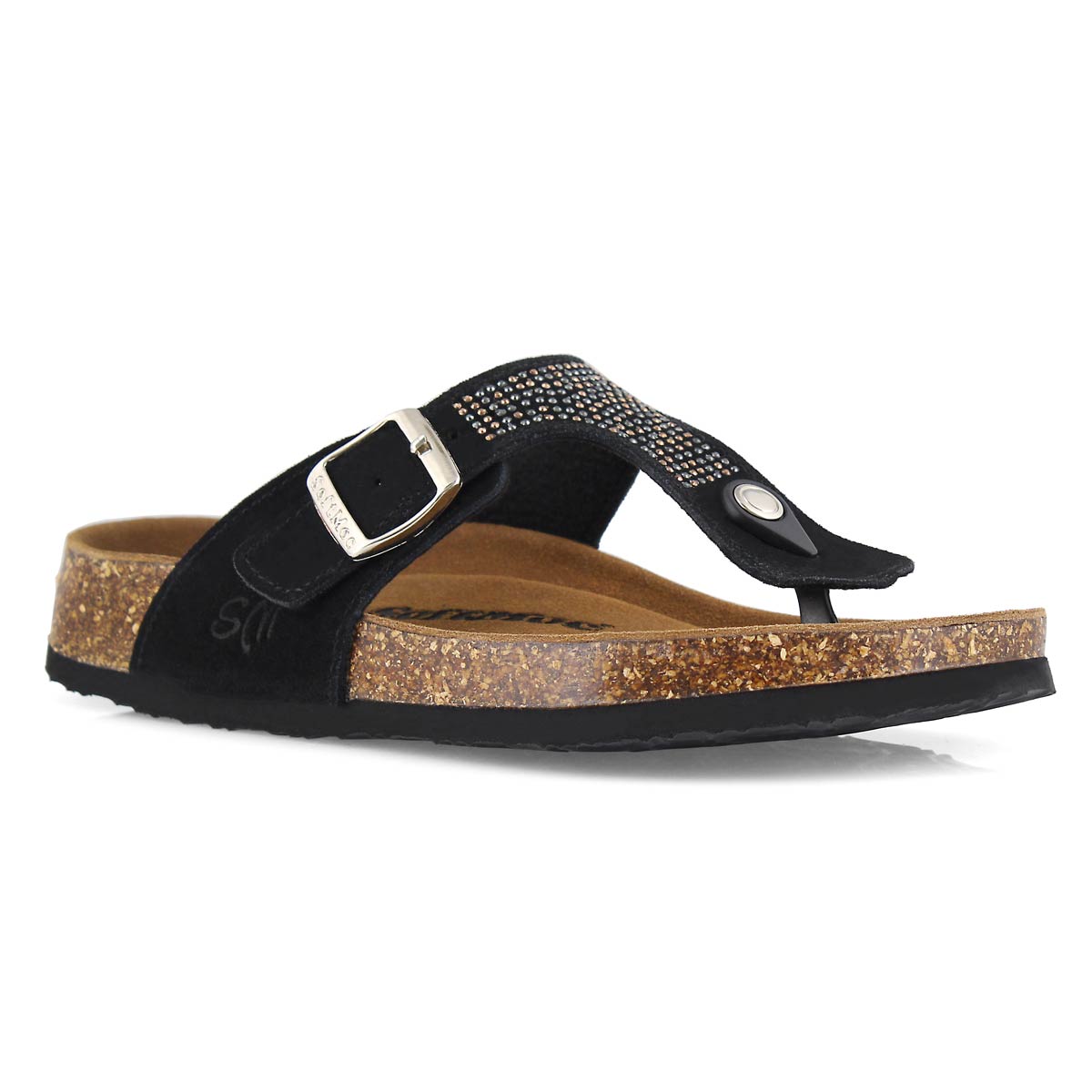 Lds Angy 5 Bling blk perf thong sandal