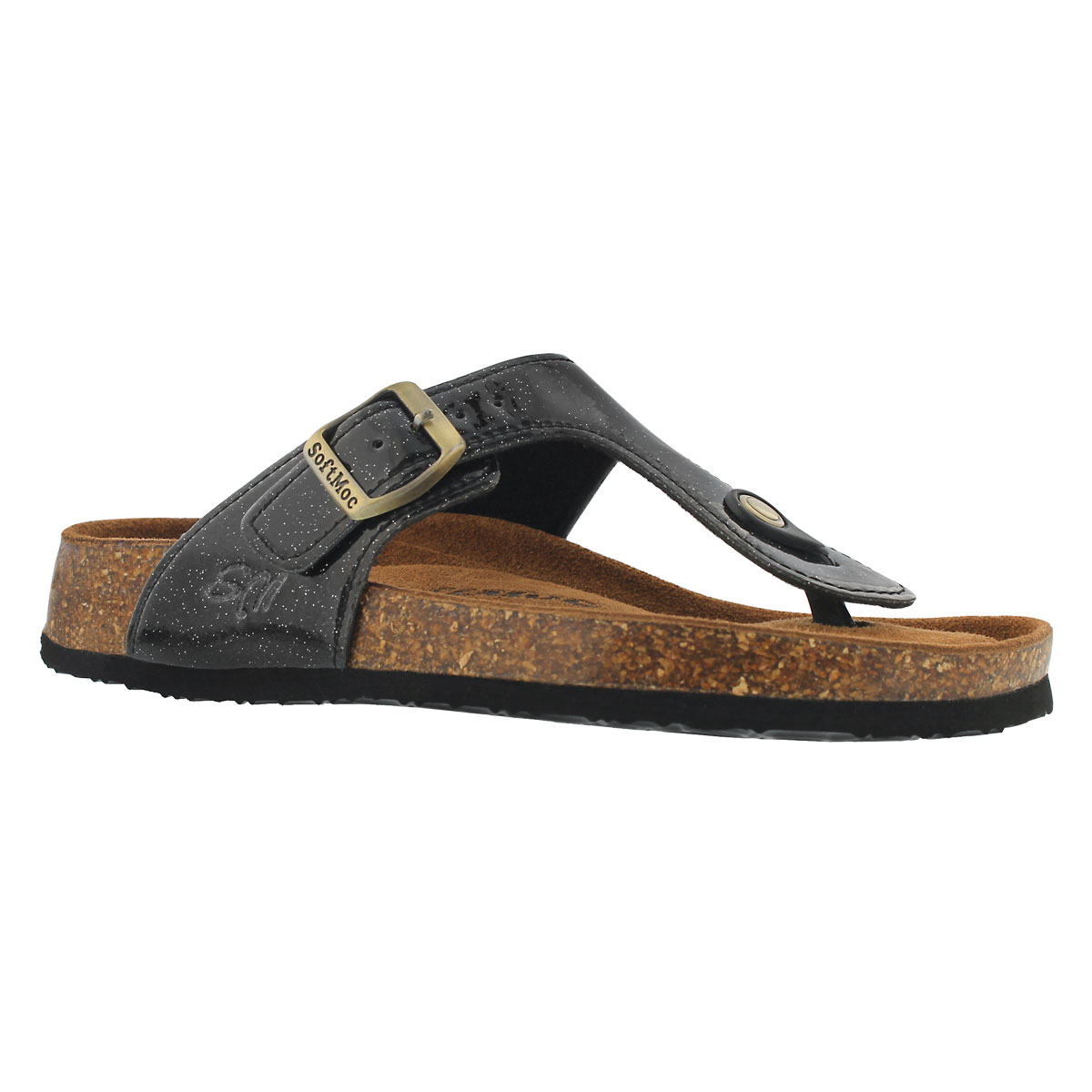 Women's ANGY 5 bk glt memory foam thong sandals