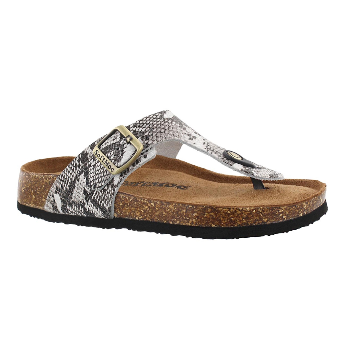 Women's ANGY 5 blk snk memory foam thong sandals