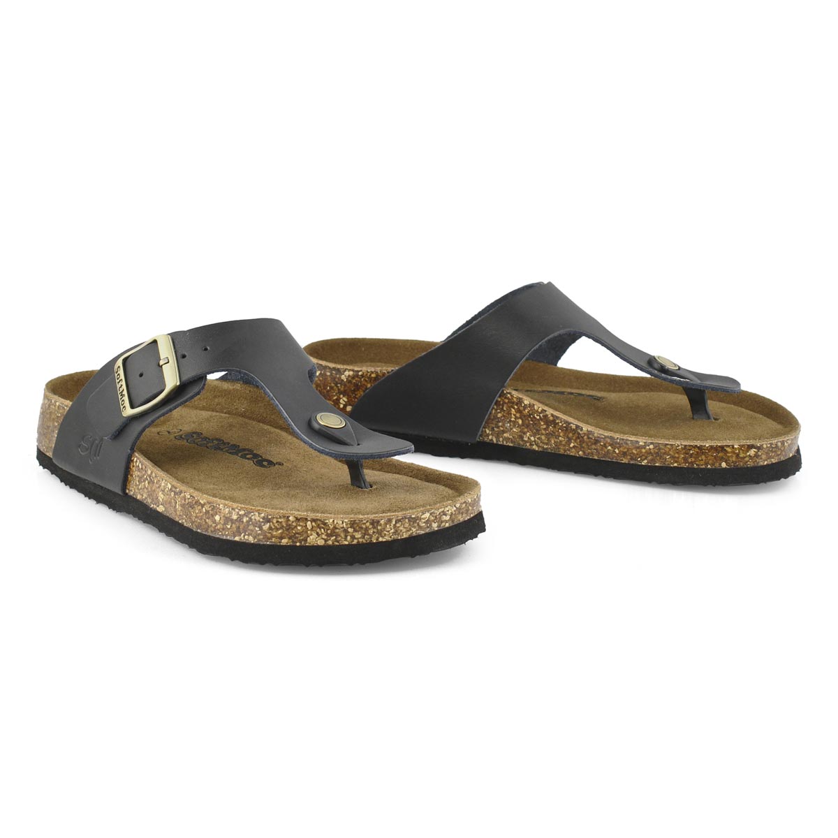 Lds Angy 5 blk memory foam thong sandal
