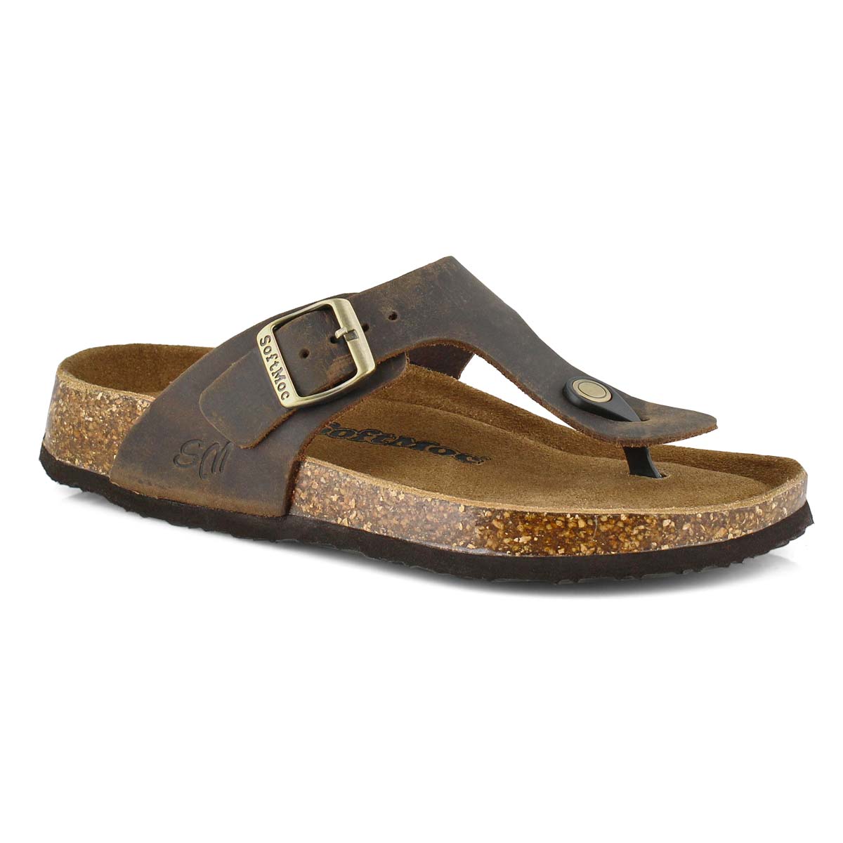 Women's ANGY 5 brown memory foam thong sandals