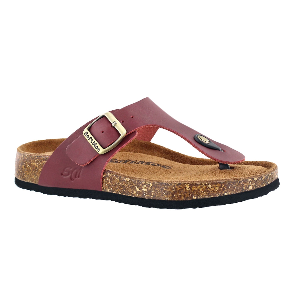 Women's ANGY 5 burgundy memory foam thong sandals