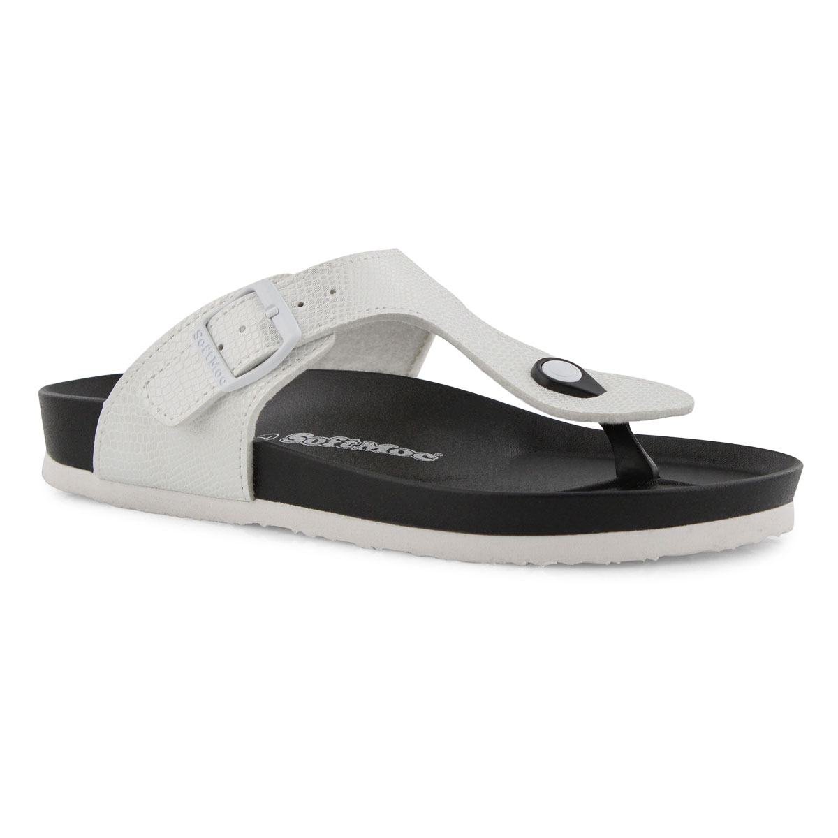 Lds Angy 5 Print wht footbed thng sndl