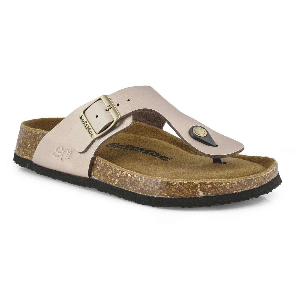Lds Angy 5 rse gld mem foam thong sandal