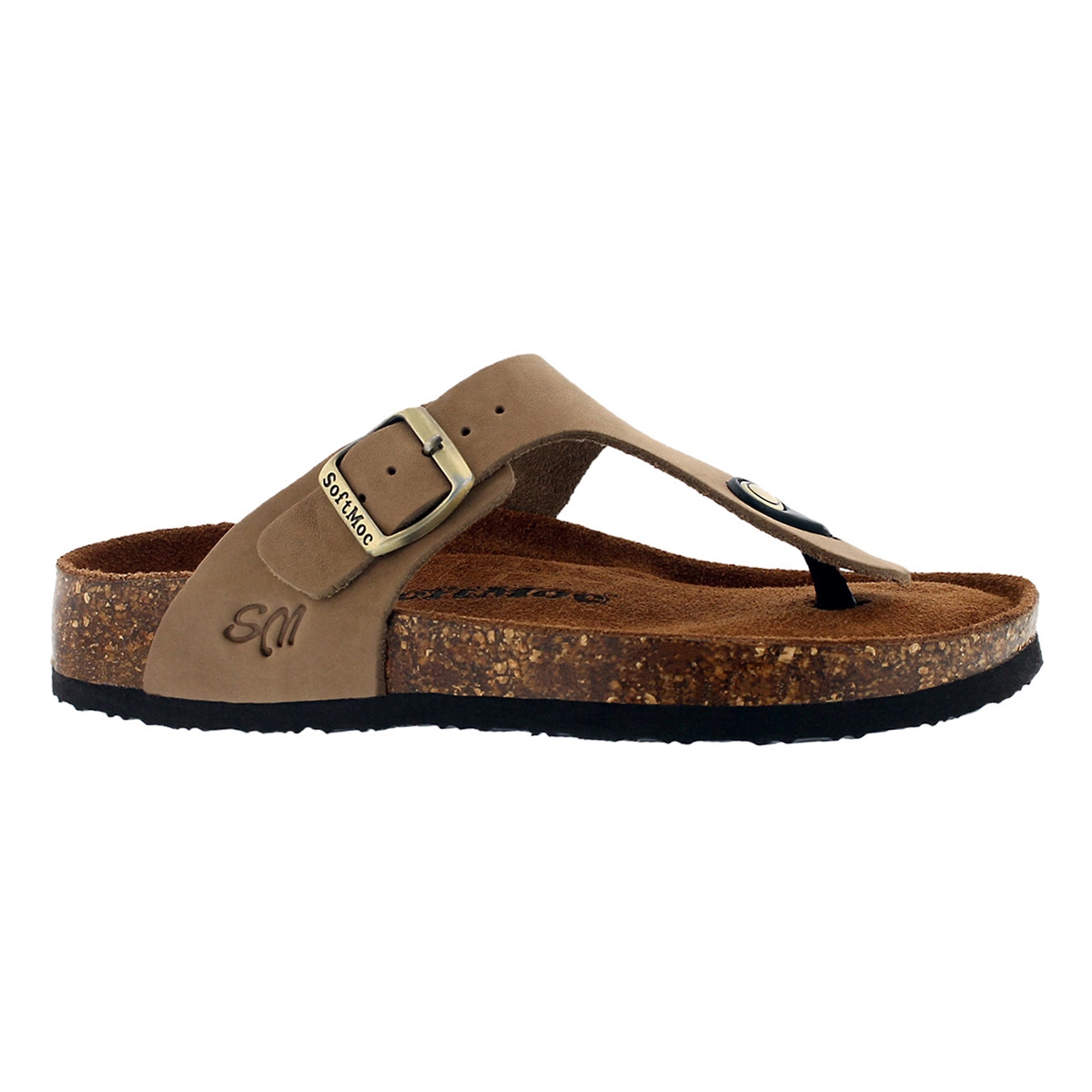 Women's ANGY 5 taupe memory foam thong sandals