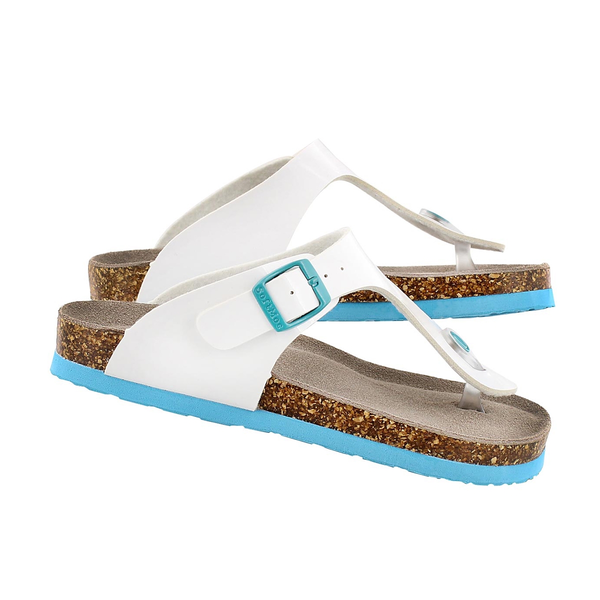 Grls Angy 3 white patent thong sandal