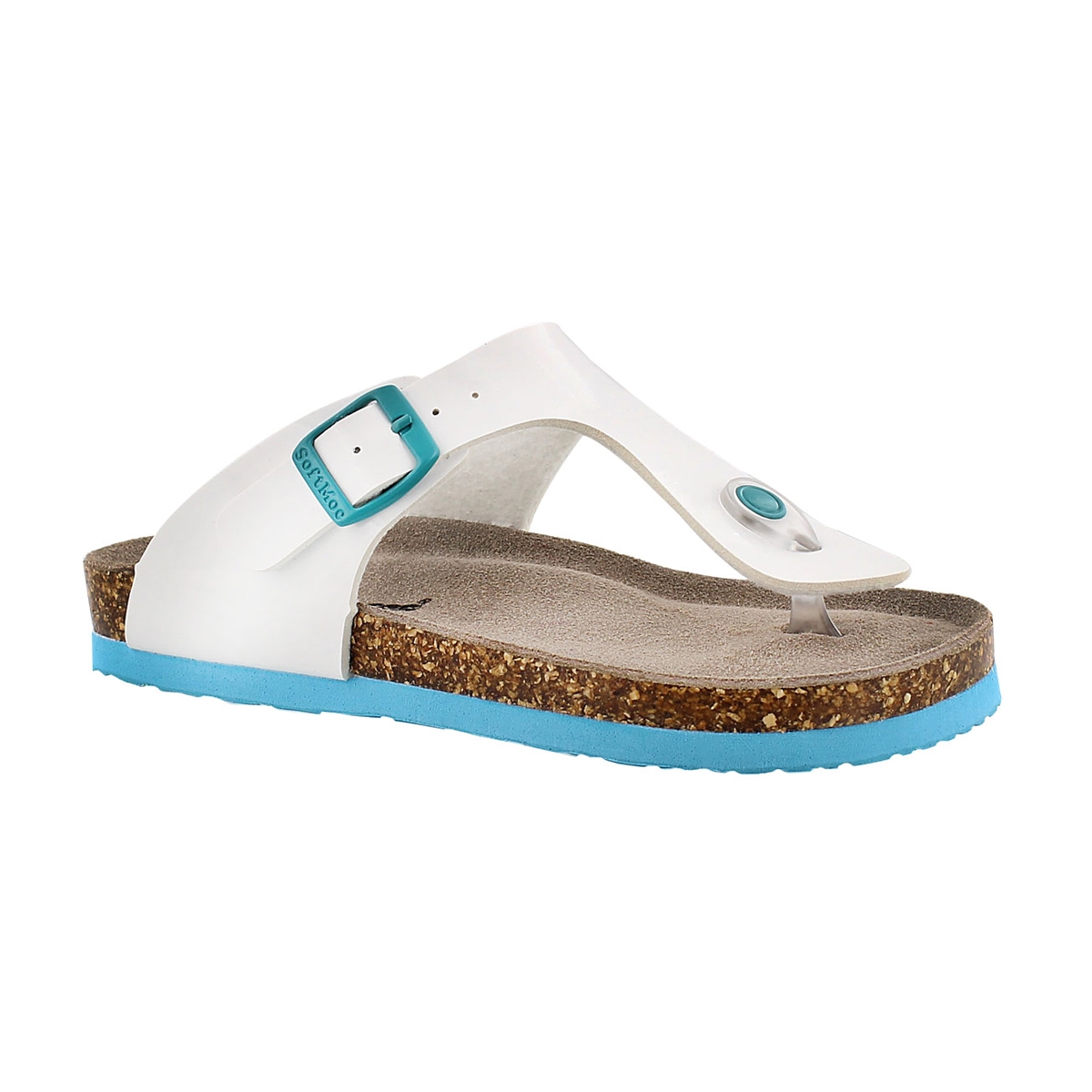 Grls Angy 3 white patent thong sandal
