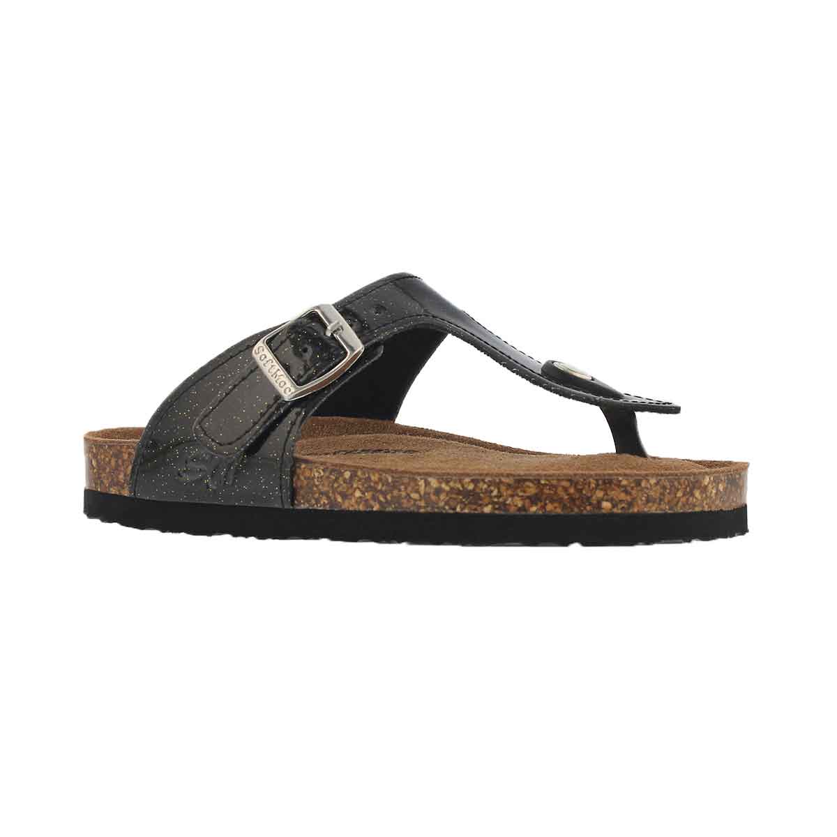Grls Angy5 bk glt memory foam thong sndl