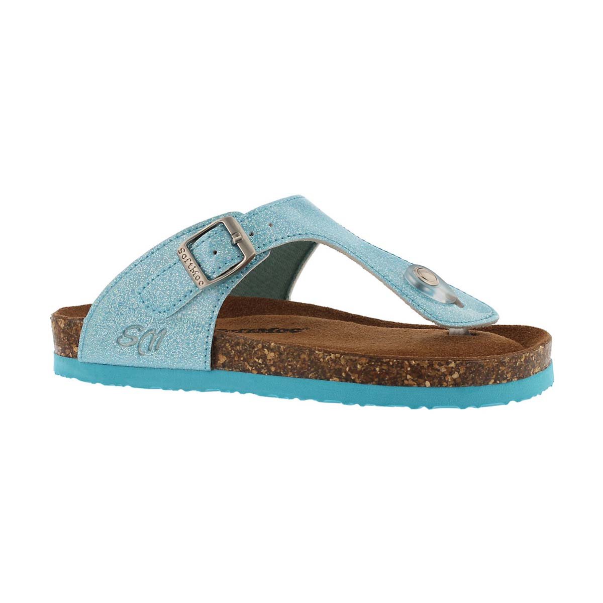 Grls Angy5 blu glt memory foam thng sndl