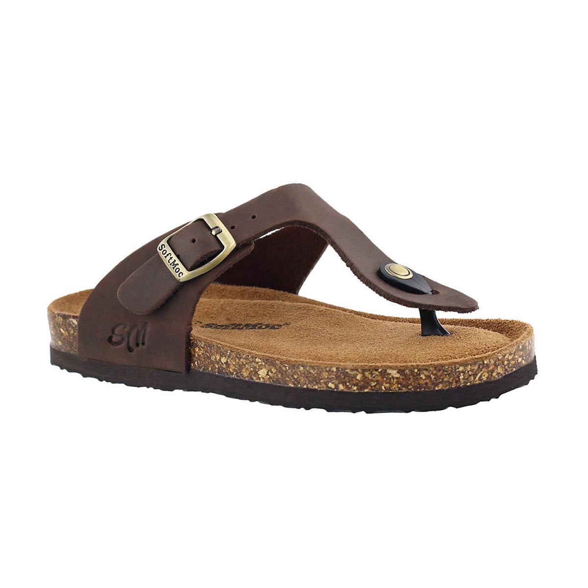 Girls' ANGY 5 brown memory foam thong sandals