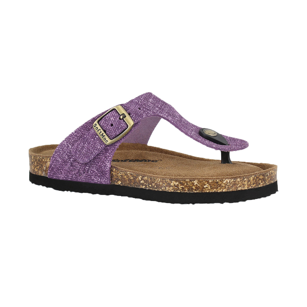 Girls' ANGY 5 purple memory foam thong sandal