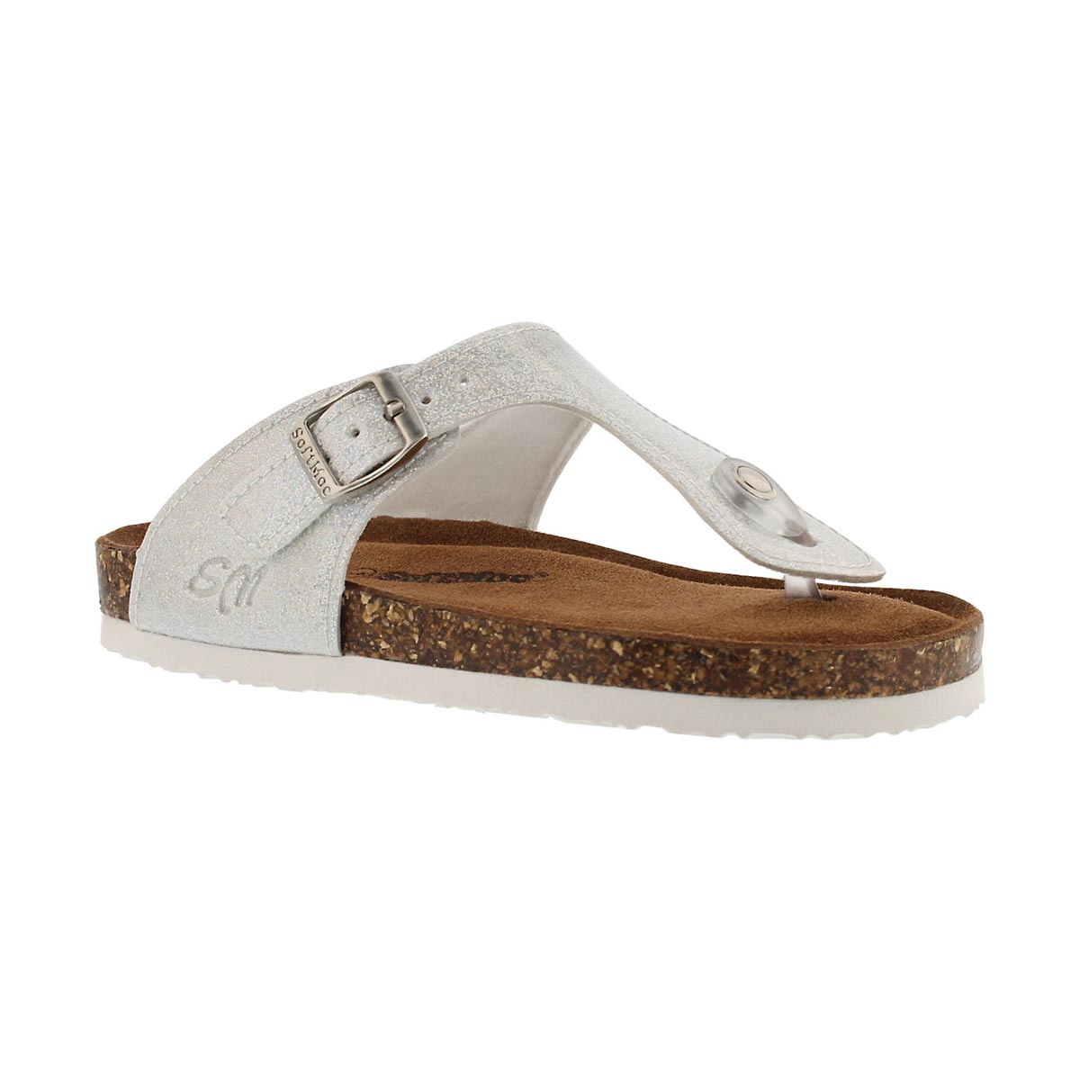 Grls Angy5 wht glt memory foam thng sndl
