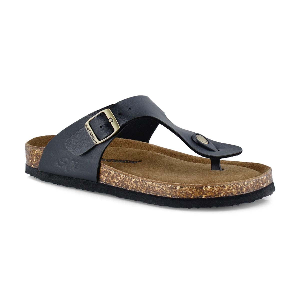 Grls Angy 6 blk memory foam thng sandal
