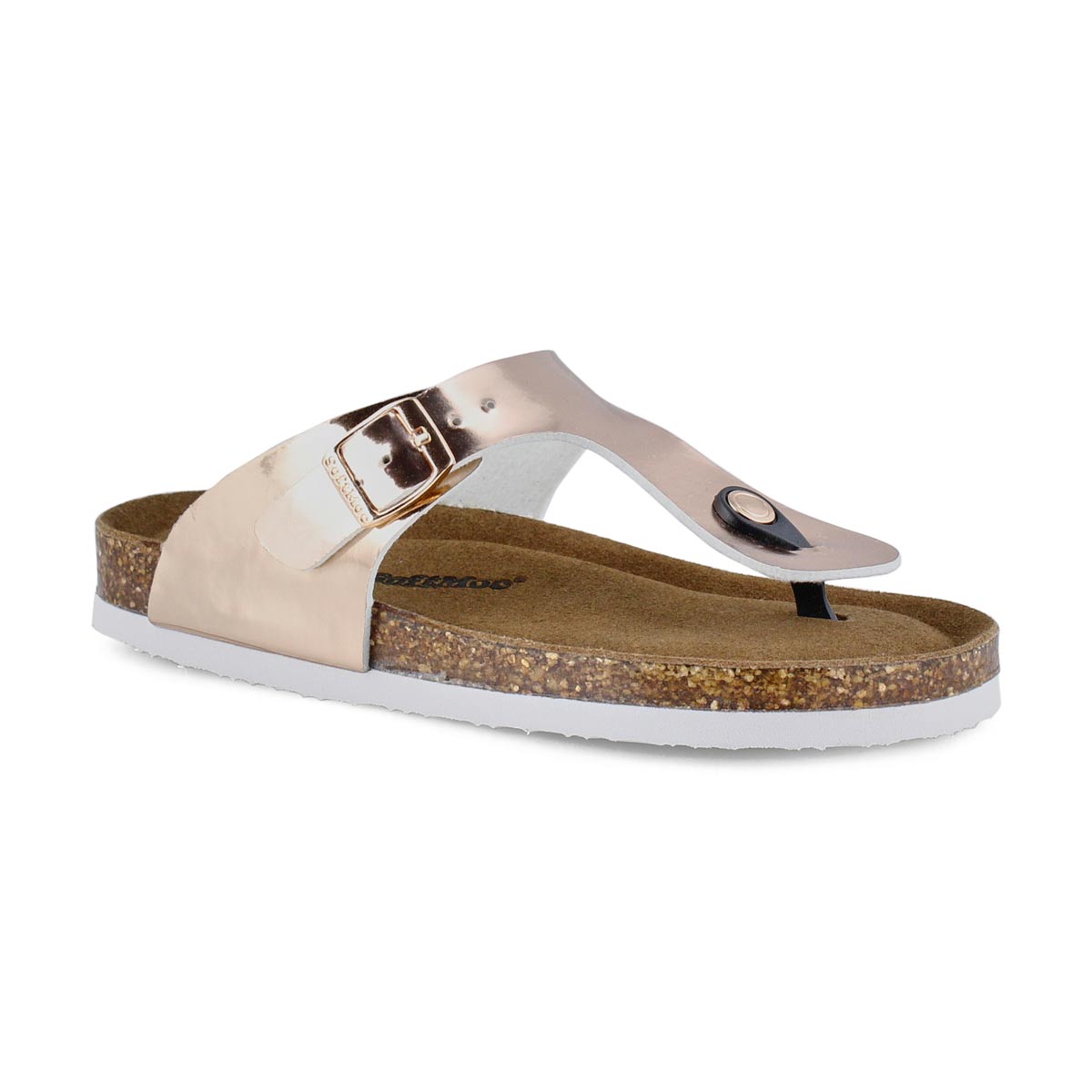Grls Angy 6 gld pat mem foam thng sandal