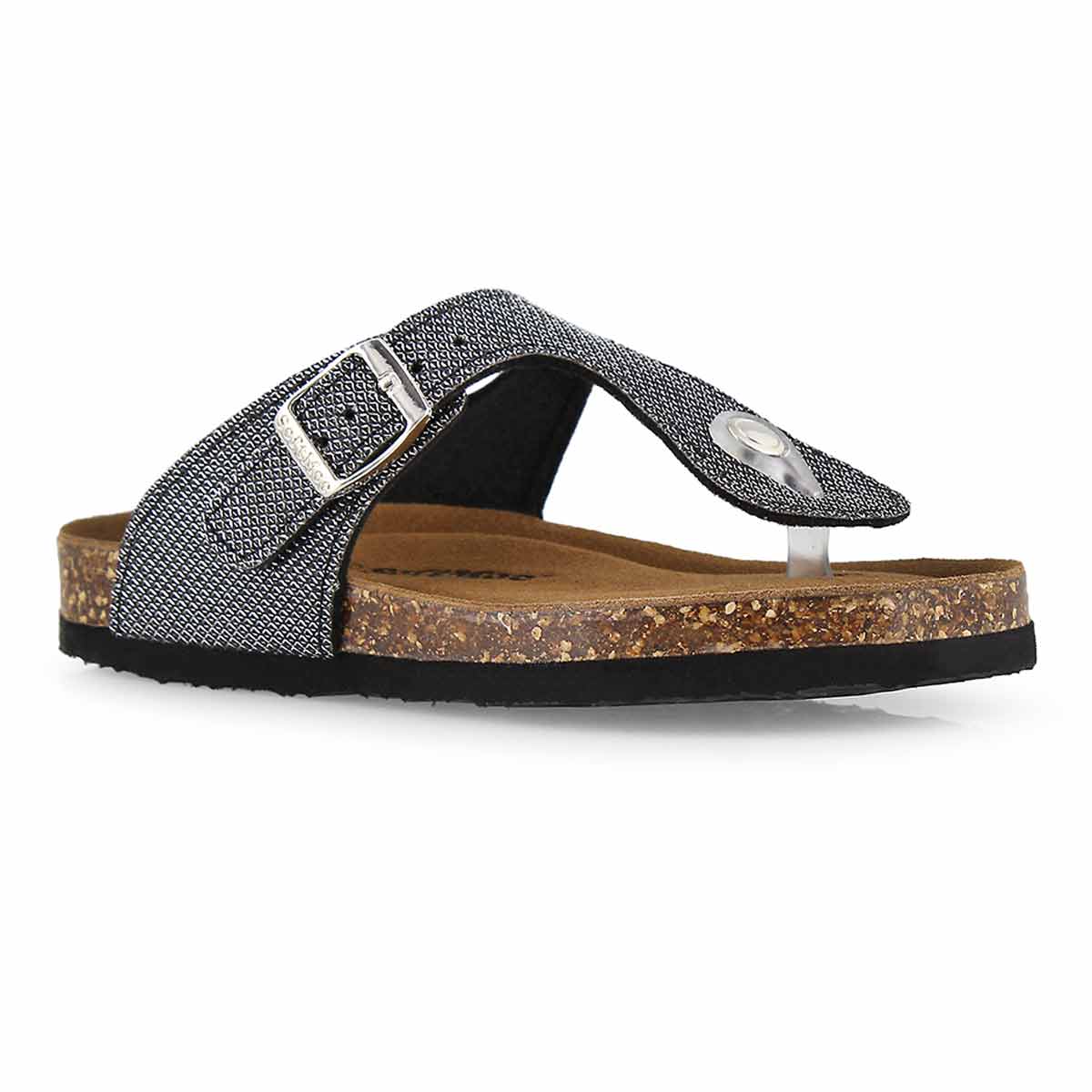 Grls Angy 6 Gltr blk mem foam thng sndl
