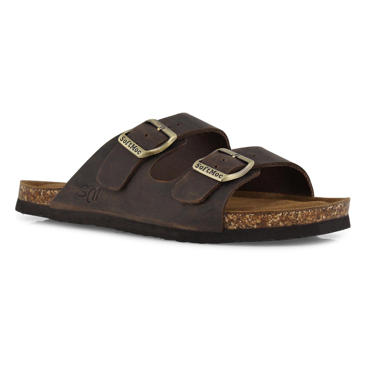 Lds Anna Slim brown slide sandal