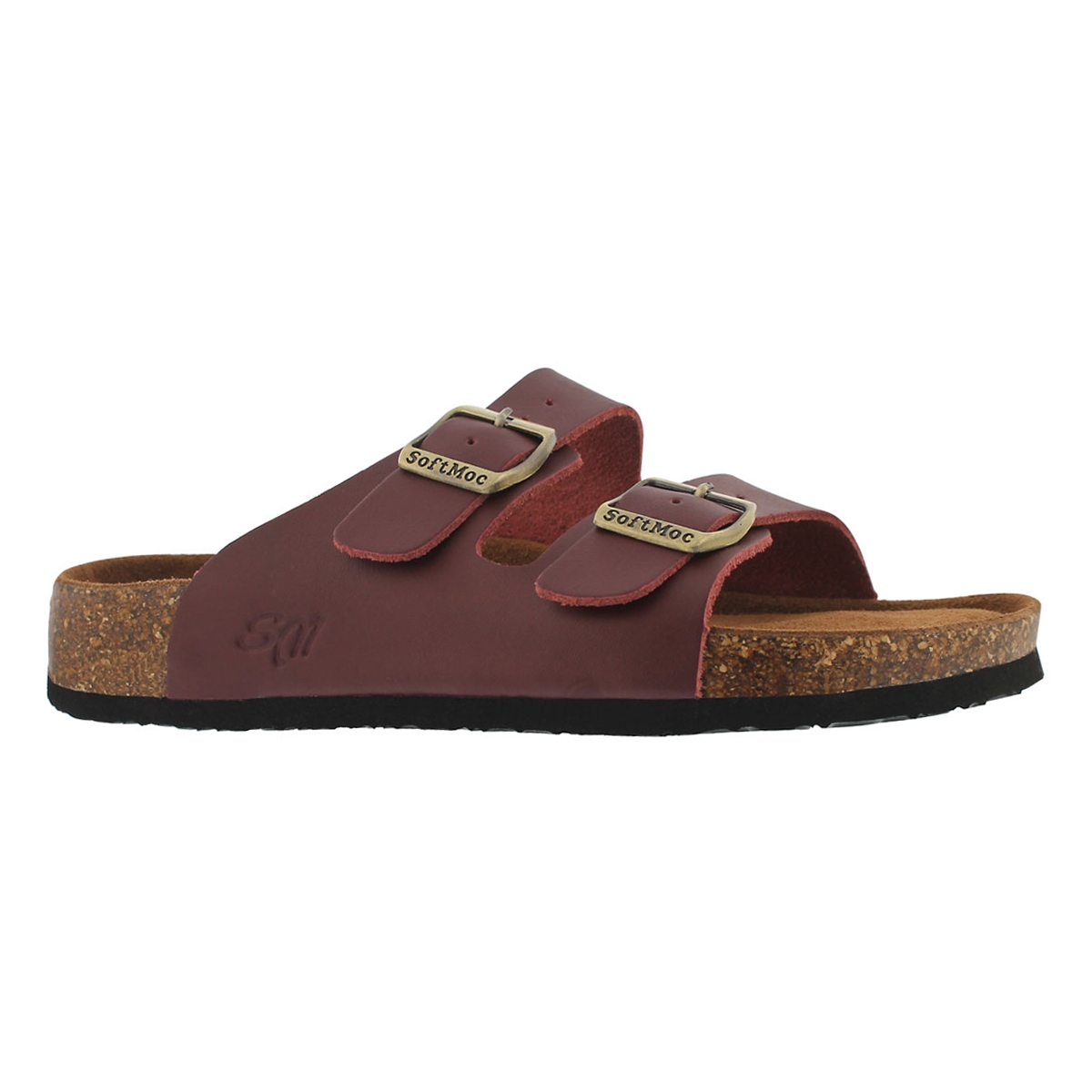 Women's ANNA 5 burgundy memory foam slide sandals