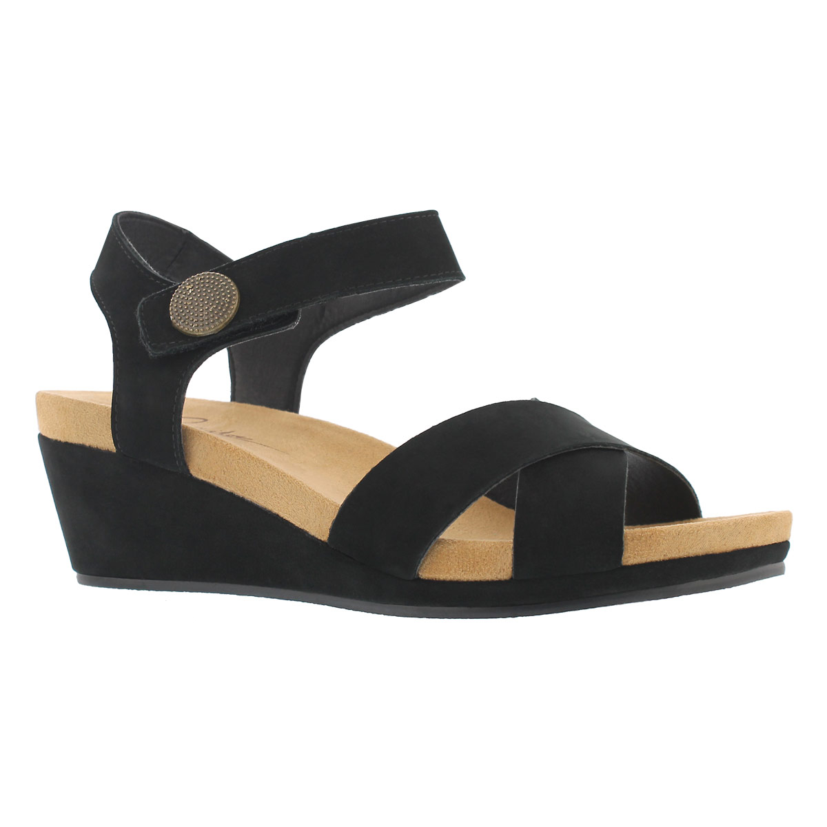 Lds Annalisa black casual wedge sandal