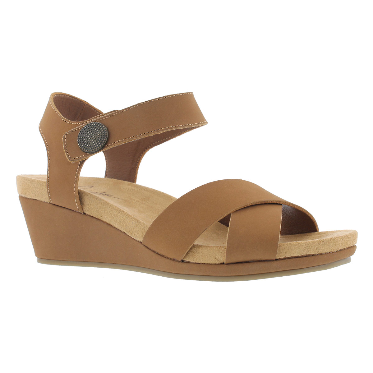 Women's ANNALISA tan casual wedge sandals