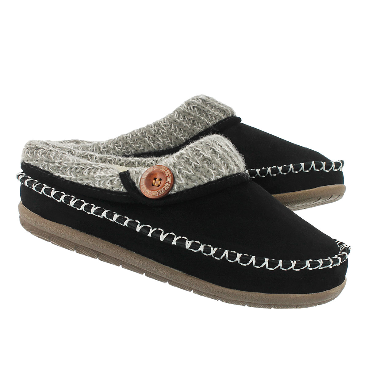 Lds Annalise black open back slipper