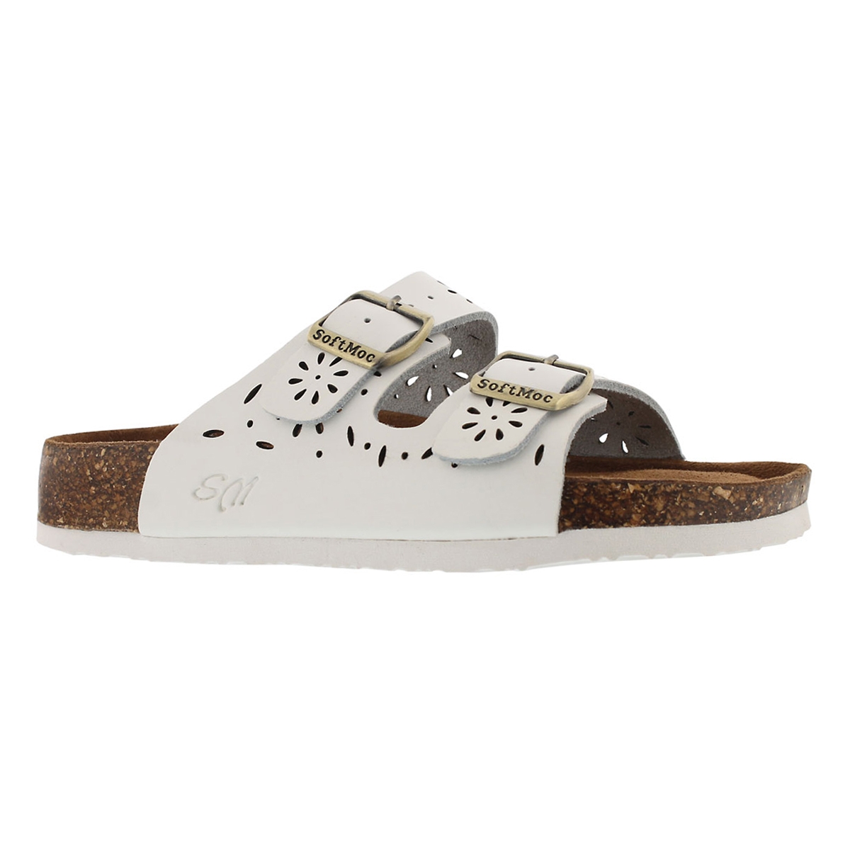 Women's ANNAPERF 5 white memory foam sandals