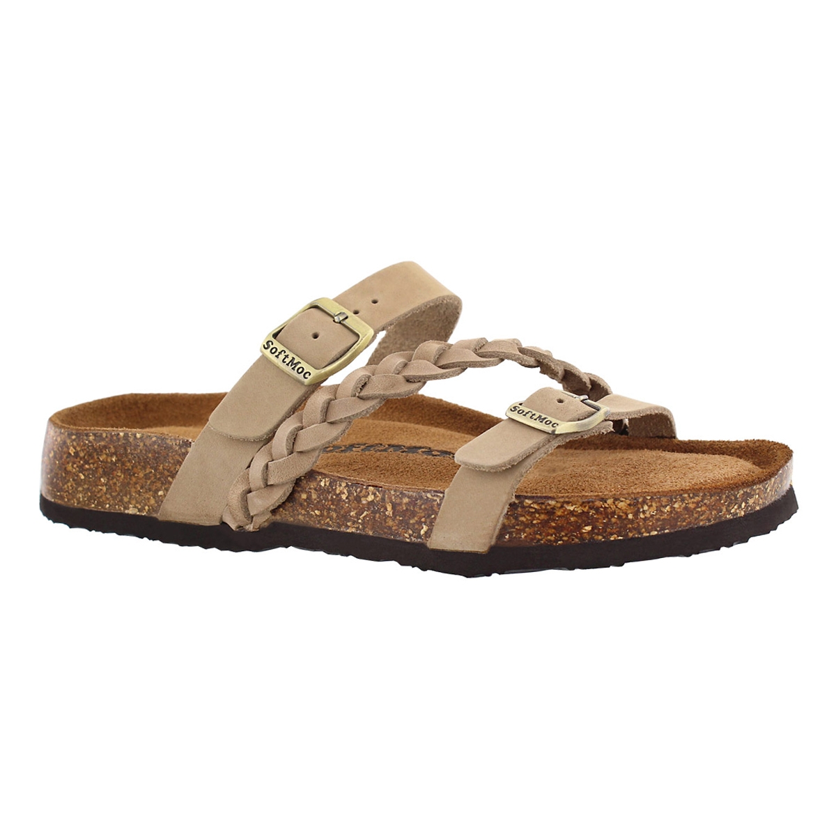 Women's ANYA 5 taupe memory foam slide sandals