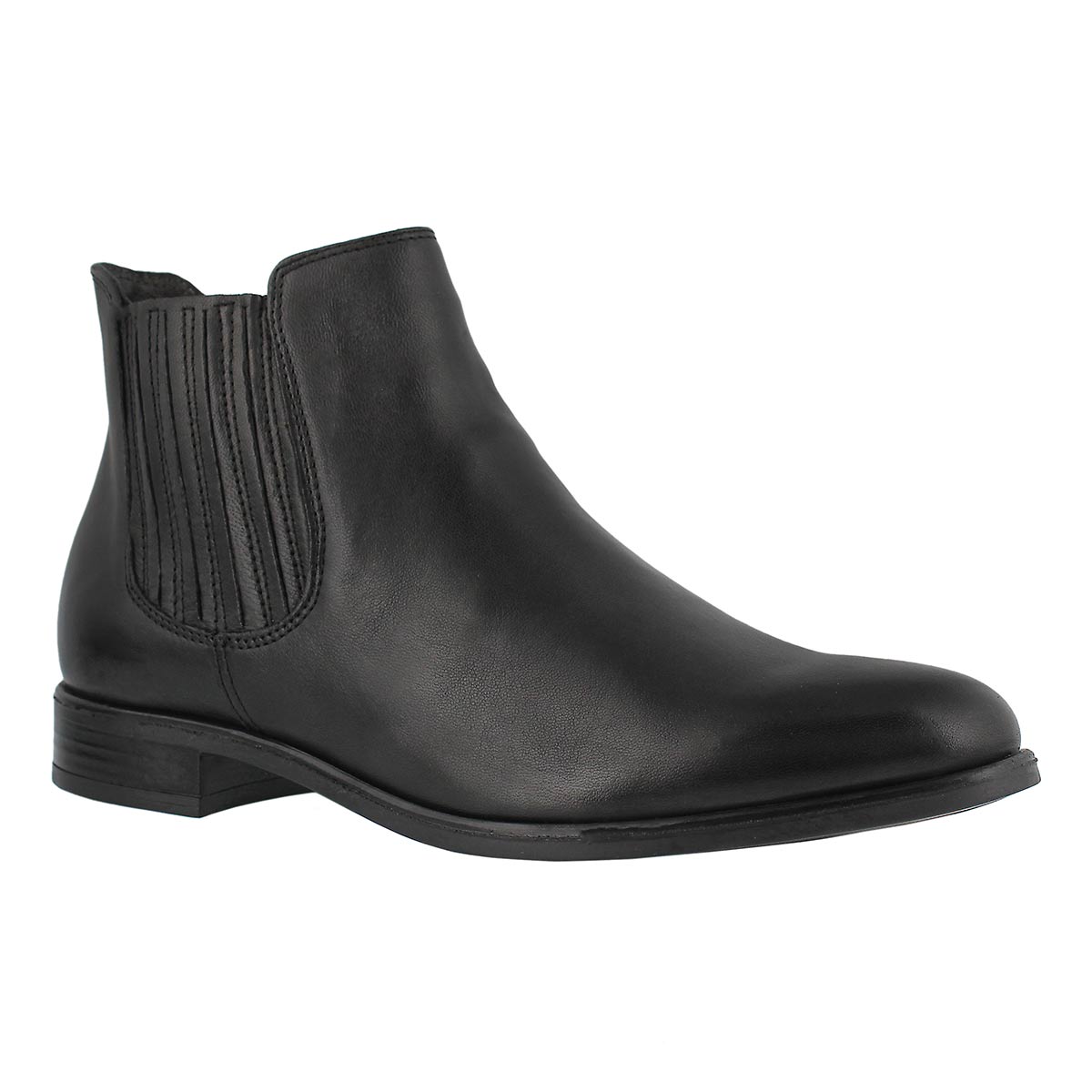 Lds April black slip on chelsea boot