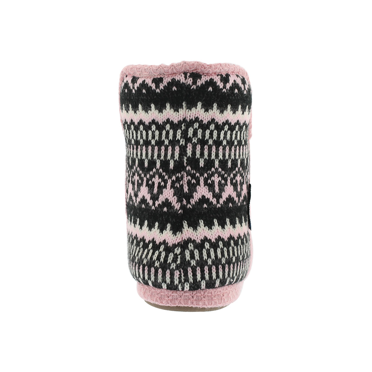 Lds Audrey grey/pink bootie slipper