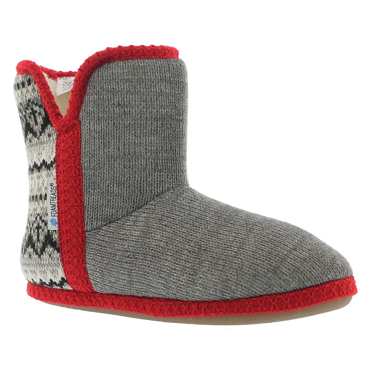 Women's AUDREY grey/red bootie slippers