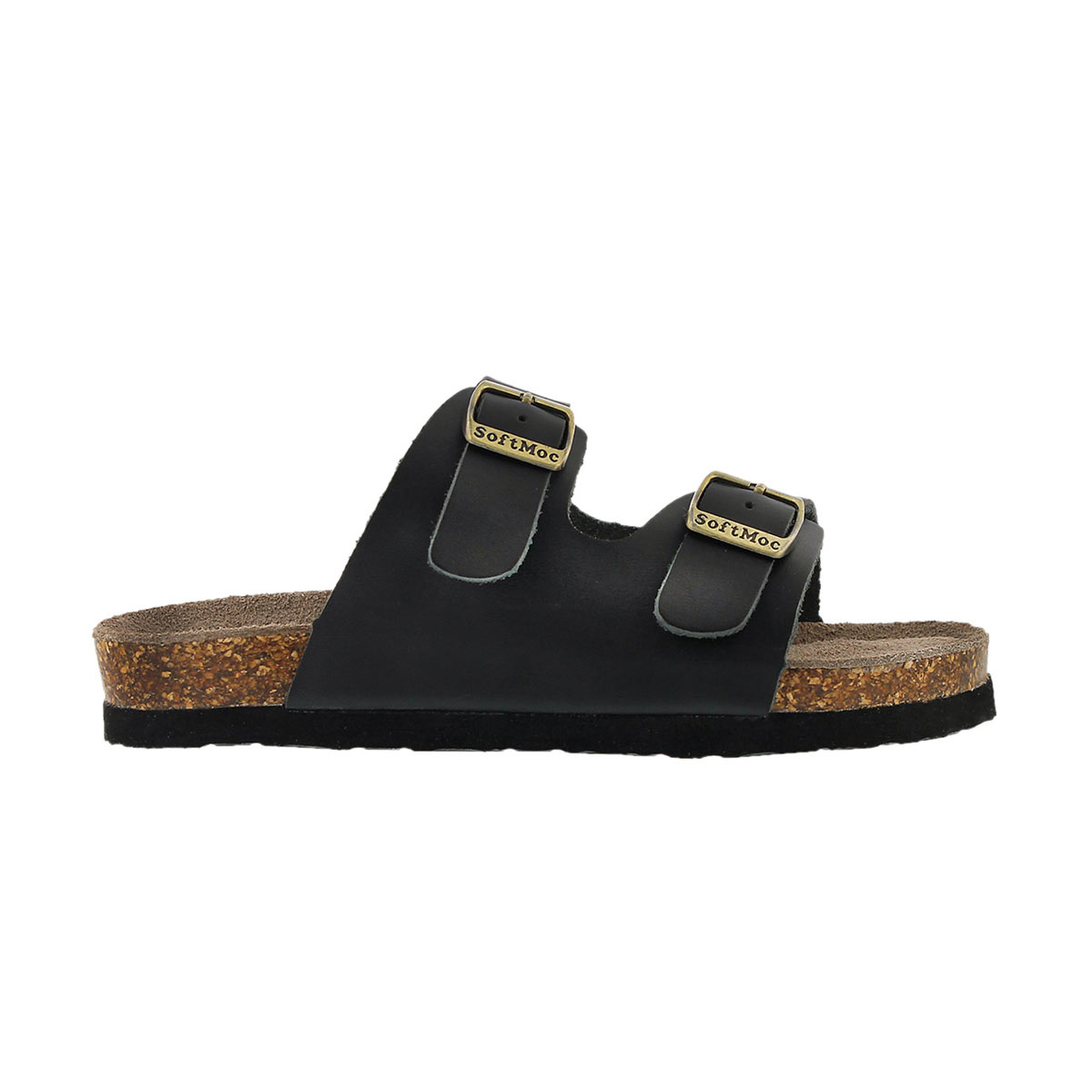 Kds Aurora 2 black 2 strap slide sandal