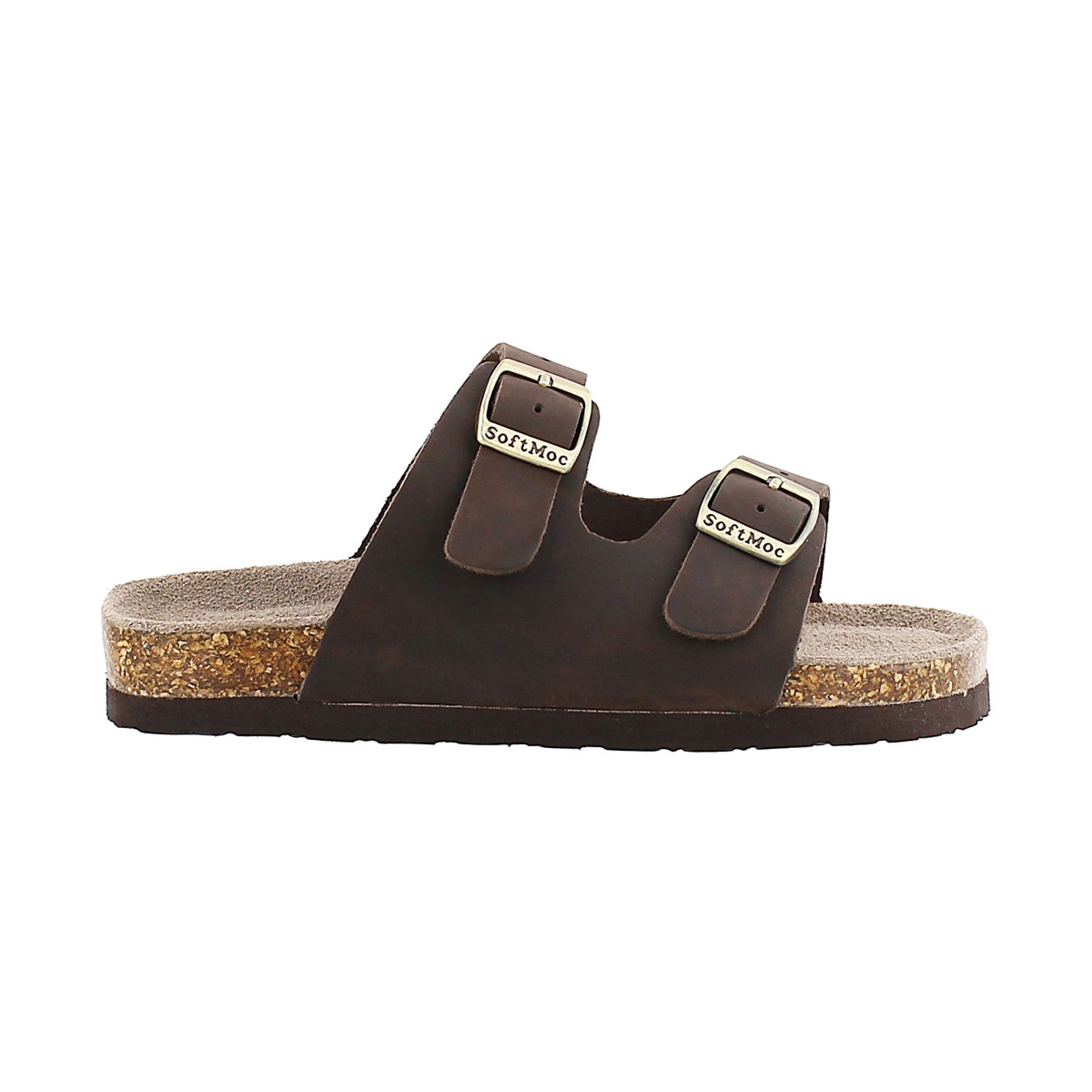 Kds Aurora 2 brown 2 strap slide sandal