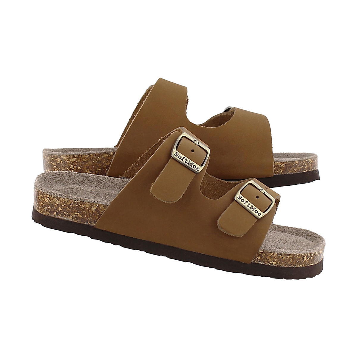 Kds Aurora 2 tan 2 strap slide sandal