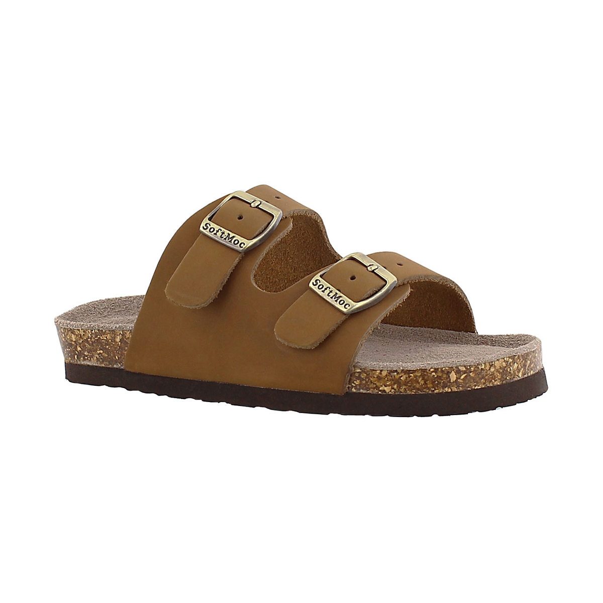 Kds Aurora 2 tan 2 strap slide sandal