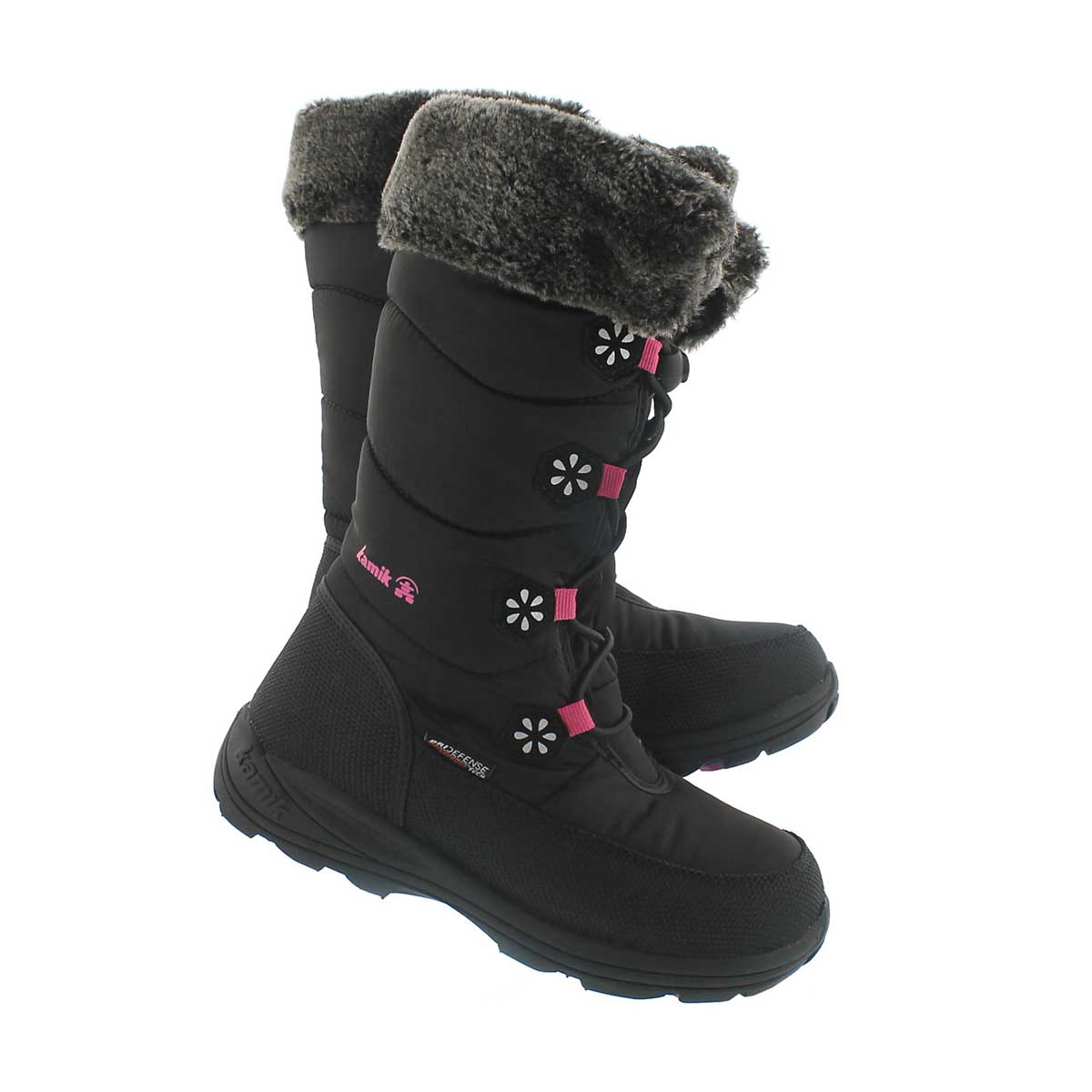 Grls Ava black tall bungee winter boot
