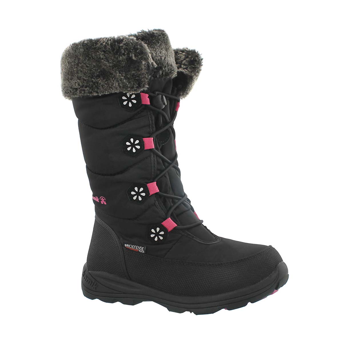 Girls' AVA black tall bungee winter boots