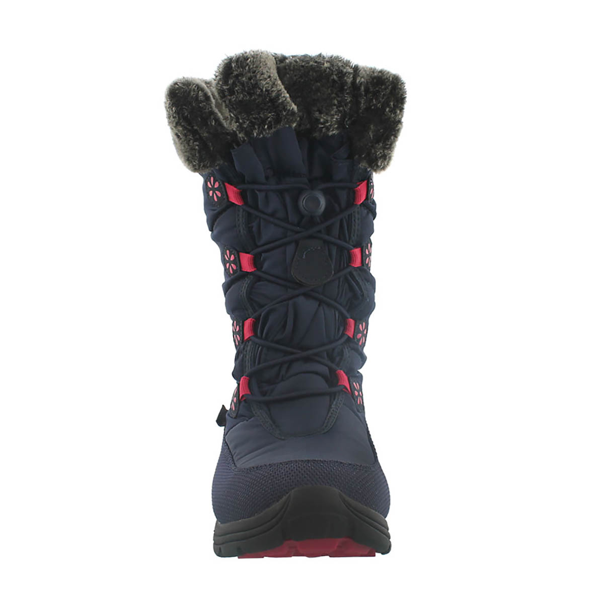 Grls Ava navy tall bungee winter boot
