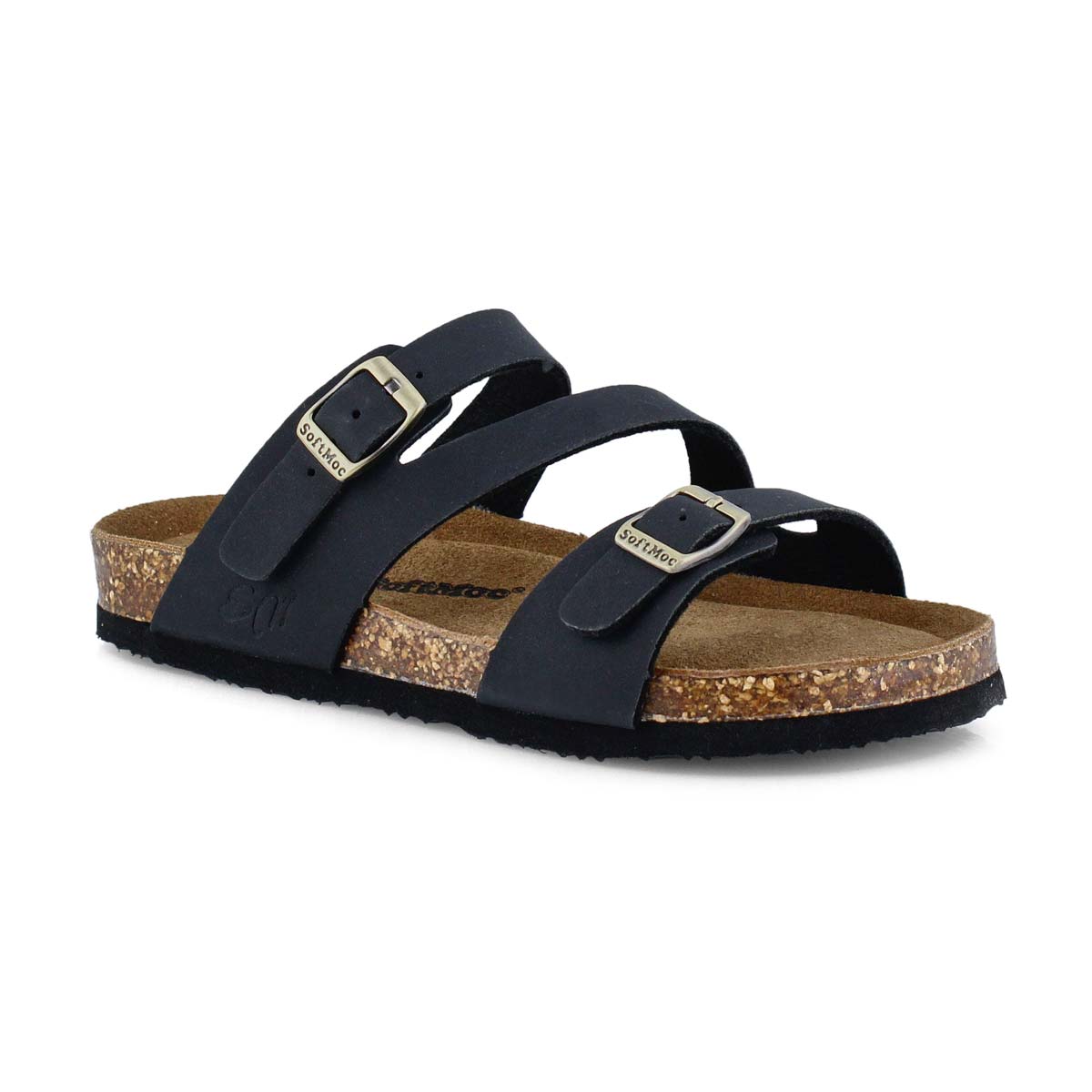 Girls AVALON 5 black crazyhorse memory foam sandal