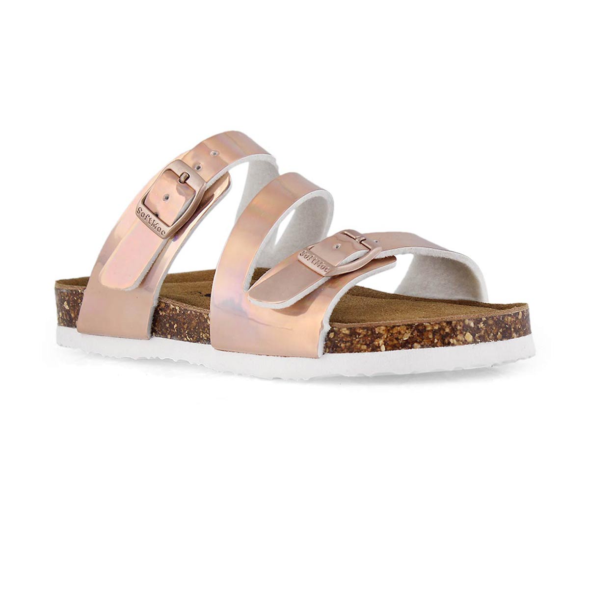 Grls Avalon 6 gld pat memory foam sandal