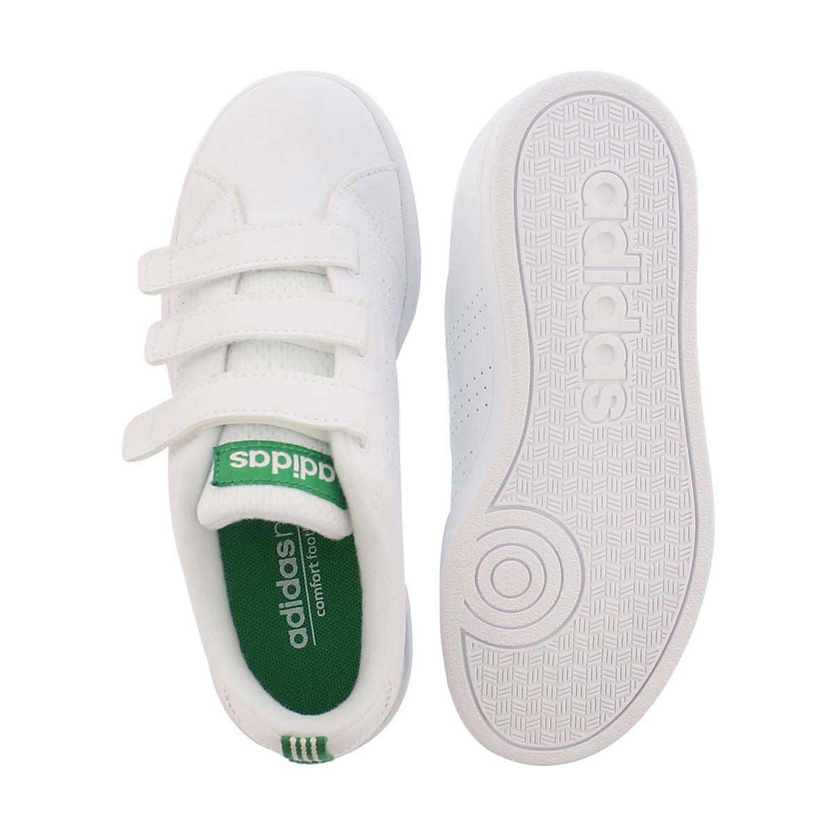 Chlds Advantage Clean CMF wt/grn sneaker